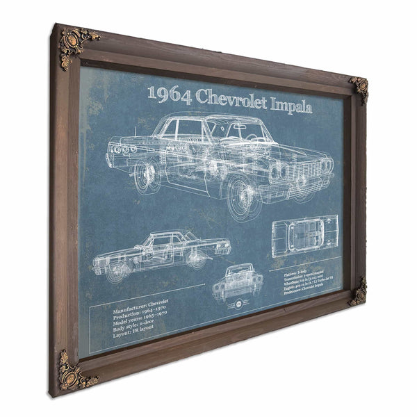 1964 Chevrolet Impala Original Blueprint Art