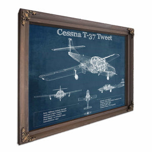 Cessna T-37 Tweet Trainer Aircraft Original Blueprint Art