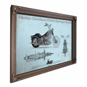 Harley-Davidson FXSTS Springer Softail Blueprint Motorcycle Patent Print