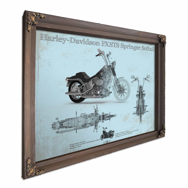 Harley-Davidson FXSTS Springer Softail Blueprint Motorcycle Patent Print