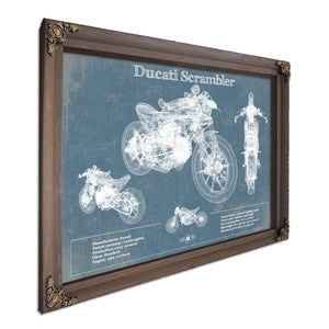 Ducati Scrambler Vintage Blueprint Motorcycle Patent Print