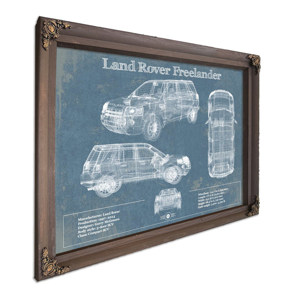Land Rover Freelander Vintage Blueprint Auto Print