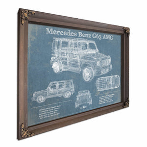 Mercedes Benz GLE580 (2020) Blueprint Vintage Auto Print