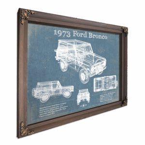 1973 Ford Bronco Vintage Blueprint Auto Print