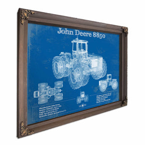 1982 John Deere 8850 4wd Tractor Vintage Blueprint Auto Print