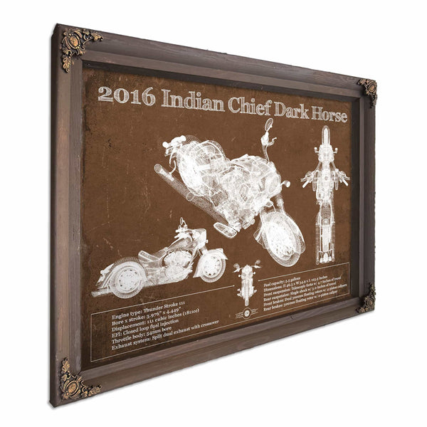 2016-2019 Indian Chief Dark Horse Motorcycle Patent Print