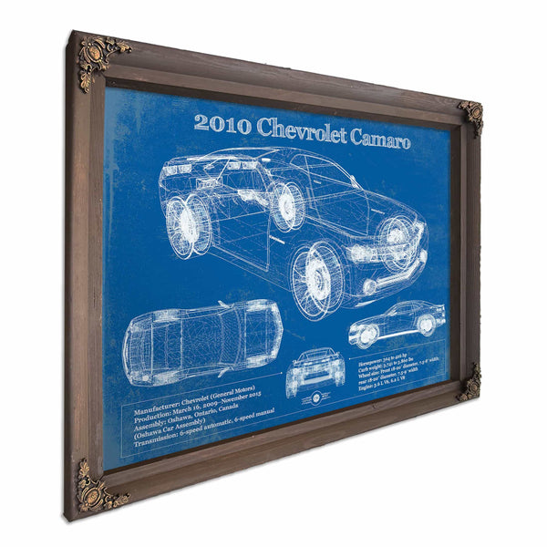 2010 Chevrolet Camaro Vintage Blueprint Auto Print
