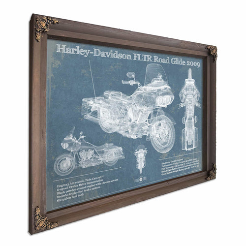 Harley-Davidson FLTR Road Glide 2009 Blueprint Motorcycle Patent Print