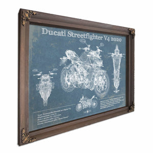 Ducati Streetfighter V4 2020 Blueprint Motorcycle Patent Print