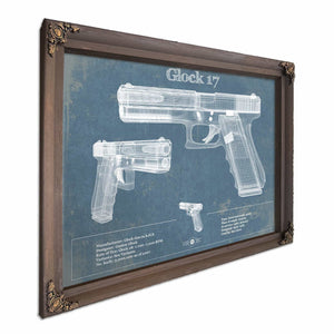 Glock 17 Blueprint Vintage Gun Print