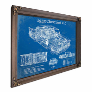 1955 Chevrolet 210 4 Door Sedan Vintage Blueprint Auto Print