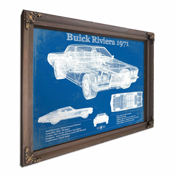 1971 Buick Riviera Blueprint Vintage Auto Print