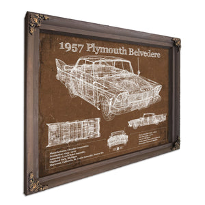 1957 Plymouth Belvedere Vintage Blueprint Auto Print