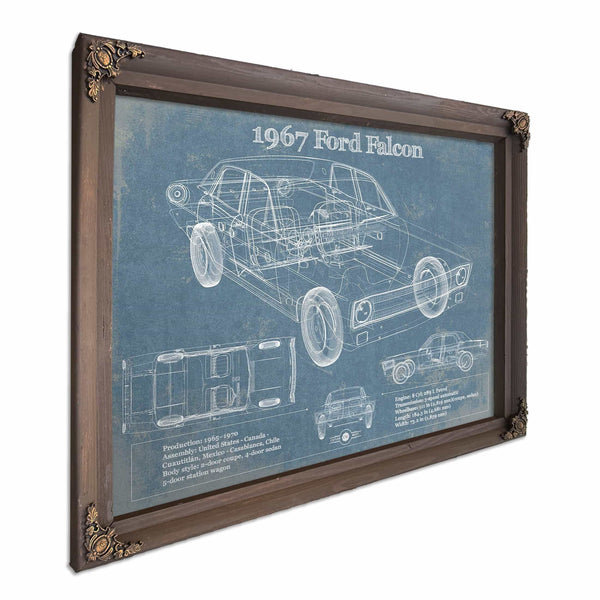 1967 Ford Falcon Coupe Blueprint Vintage Auto Print
