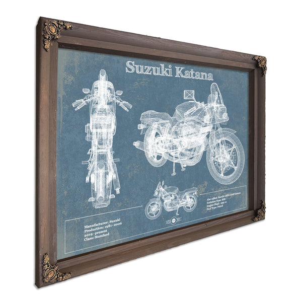 Suzuki Katana Blueprint Motorcycle Patent Print