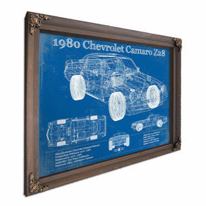 1980 Chevrolet Camaro Z28 Vintage Blueprint Auto Print