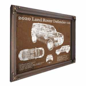 2020 Land Rover Defender 110 Vintage Blueprint Auto Print