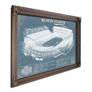 Penn State Nittany Lions - Beaver Stadium Vintage Blueprint Wall Art
