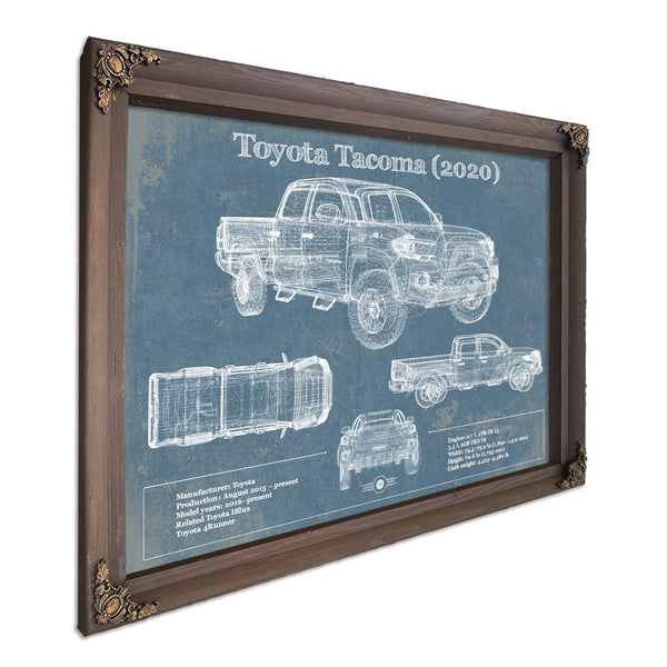 Toyota Tacoma (2020) Vintage Blueprint Truck Print