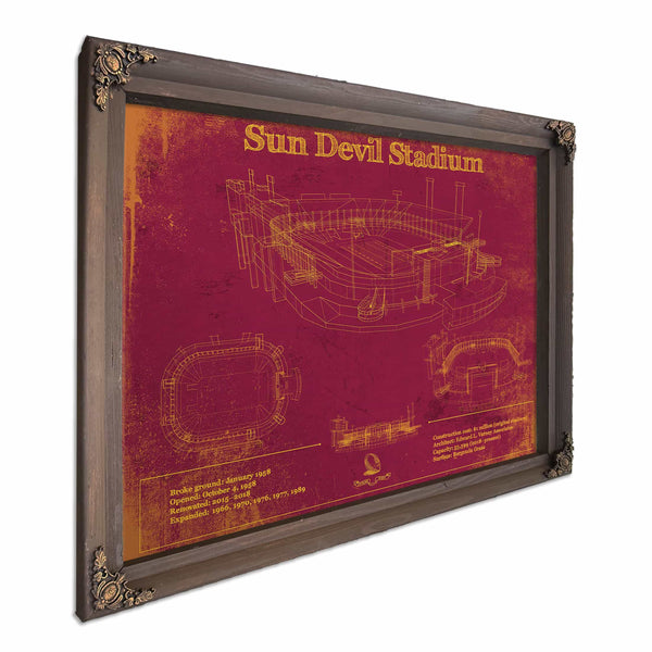 Sun Devil Stadium Wall Art - Vintage Arizona State Sun Devils Art