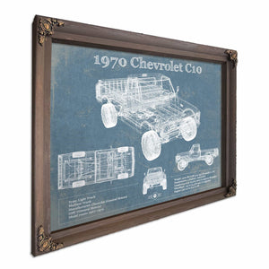 1970 Chevrolet C10 Pickup Vintage Blueprint Auto Print