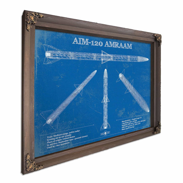 AIM-120 AMRAAM Blueprint Vintage Missile Print