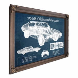 1968 Oldsmobile 442 Vintage Blueprint Auto Print