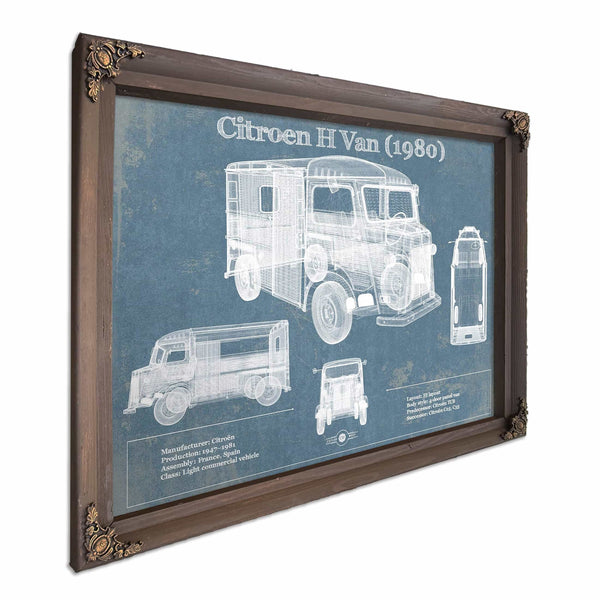 Citroen H Van (1980) Car Blueprint Vintage Auto Print