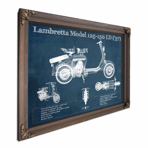 Lambretta Model 125 150 LD ('57) Vintage Blueprint Motorcycle Print