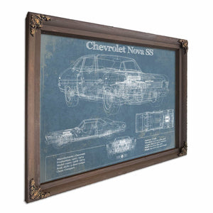 Chevrolet Nova SS Blueprint Vintage Auto Patent Print
