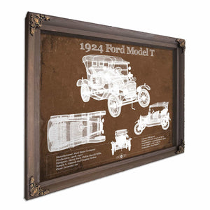1924 Ford Model T Vintage Blueprint Auto Print