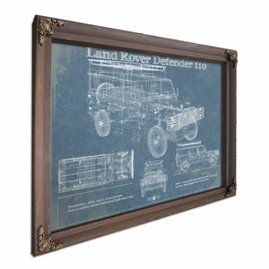 Land Rover Defender 110 Blueprint Vintage Auto Patent Print