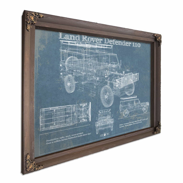 Land Rover Defender 110 Blueprint Vintage Auto Patent Print