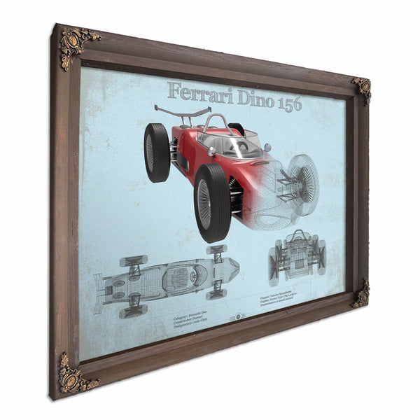 Ferrari Dino 156 F1 Original Blueprint Art