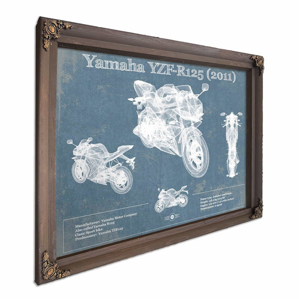 Yamaha SR125 Blueprint Motorcycle Patent Print