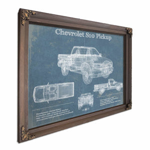 Chevrolet S10 Pickup Vintage Blueprint Auto Print