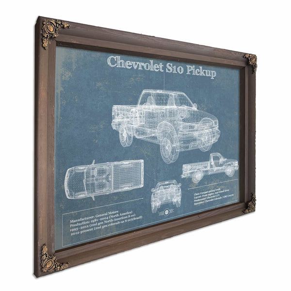 Chevrolet S10 Pickup Vintage Blueprint Auto Print