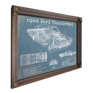 1966 Ford Thunderbird Blueprint Vintage Auto Print