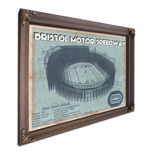 Bristol Speedway Blueprint NASCAR Race Track Print