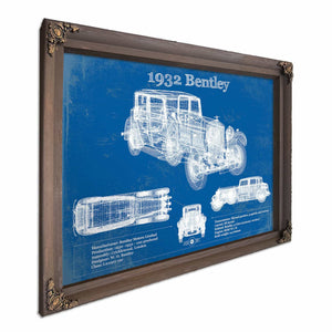 1932 Bentley Vintage Blueprint Auto Print