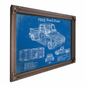 1955 Ford F100 Vintage Blueprint Auto Print