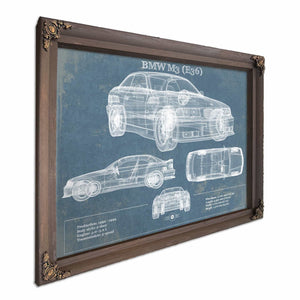 BMW M3 (E36) Vintage Blueprint Auto Print