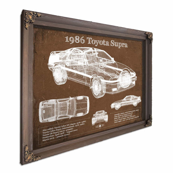 1986 Toyota Supra Vintage Blueprint Auto Print