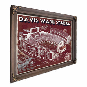 Davis Wade Stadium -  Mississippi State Football Vintage Art Print