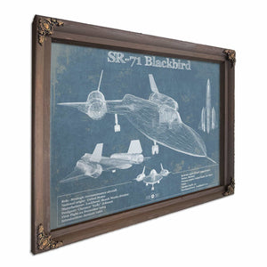 SR-71 Blackbird Blue Version - Aircraft Original Military Wall Art