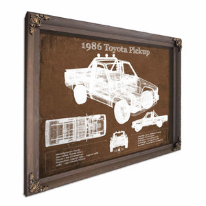 1986 Toyota Hilux Pickup Vintage Blueprint Auto Print