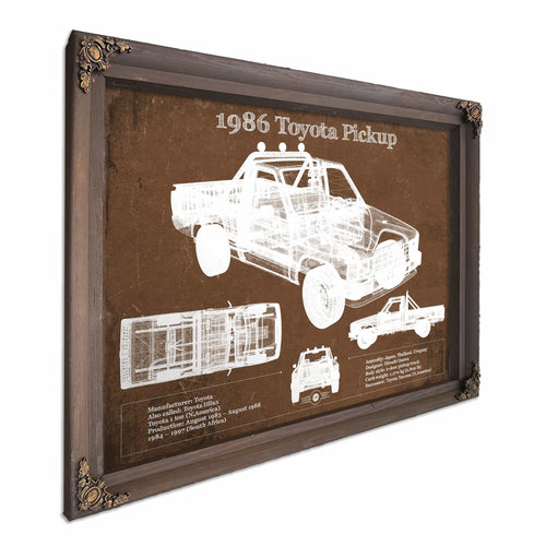 1986 Toyota Hilux Pickup Vintage Blueprint Auto Print
