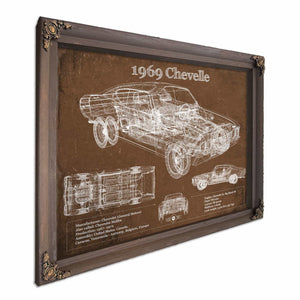 1969 Chevrolet Chevelle Malibu Original Blueprint Art