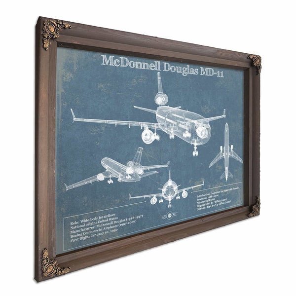 McDonnell Douglas MD-11 Vintage Aviation Blueprint Print