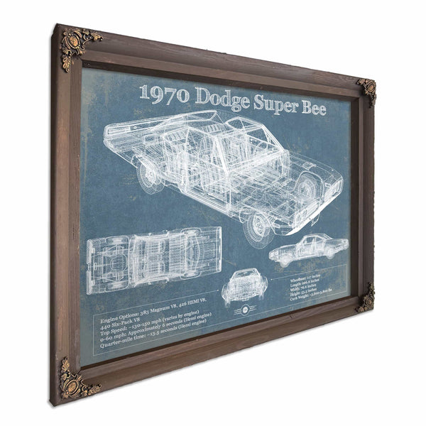 1970 Dodge Super Bee Vintage Blueprint Auto Print